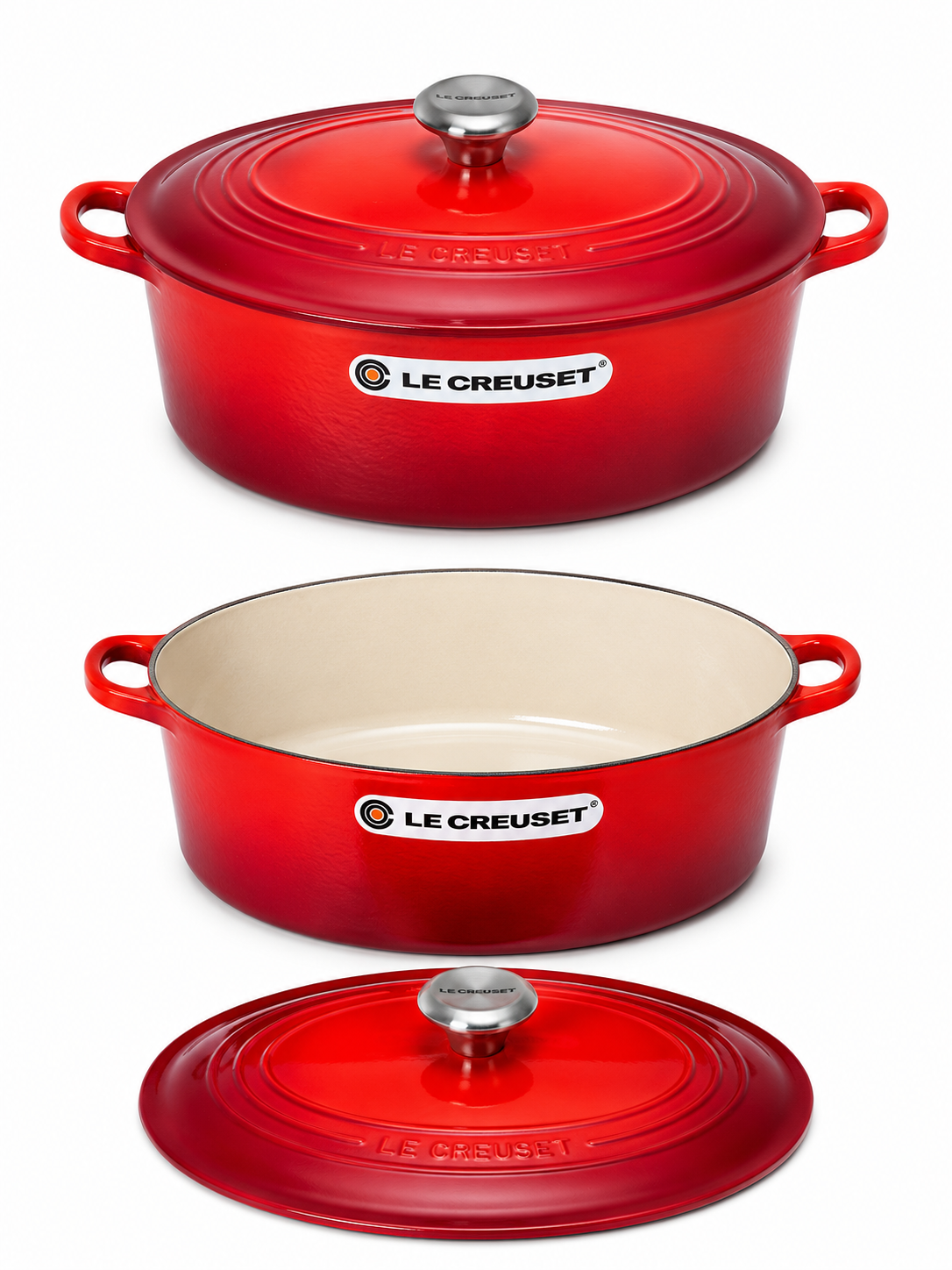 Le Creuset gietijzeren braadpan 31 cm – Cerise (ovaal)