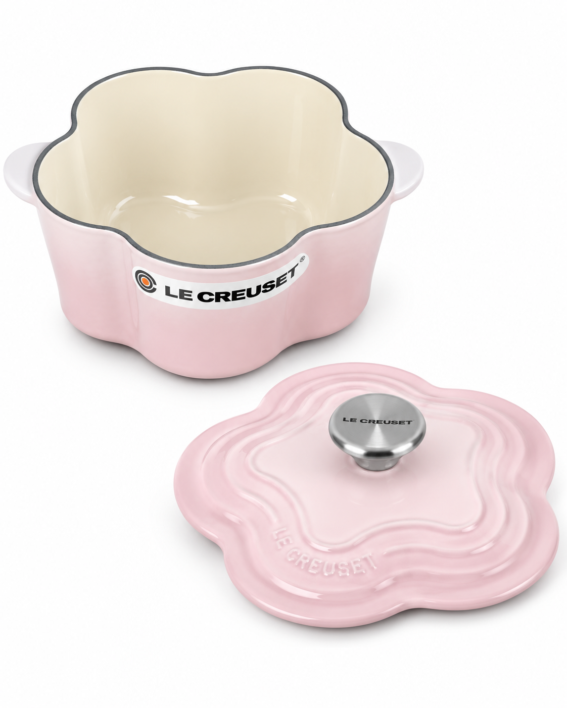 Le Creuset bloemvormige braadpan 20 cm – Shell Pink